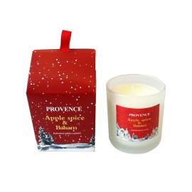 Vánoční vonná svíčka ve skle PROVENCE 20 hodin jablko jehličí