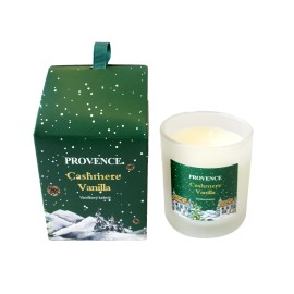Vánoční vonná svíčka ve skle PROVENCE 20 hodin vanilkový kašmír