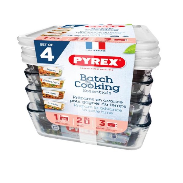 SADA DÓZ PYREX 4KS, 4X1,5L, SKLO