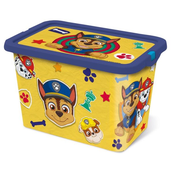 Plastový úložný box s víkem Paw Patrol 7l žlutý