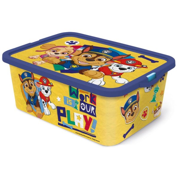 Plastový úložný box s víkem Paw Patrol 13l žlutý