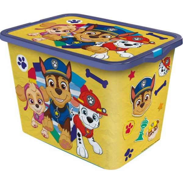 Plastový úložný box s víkem Paw Patrol 23l žlutý