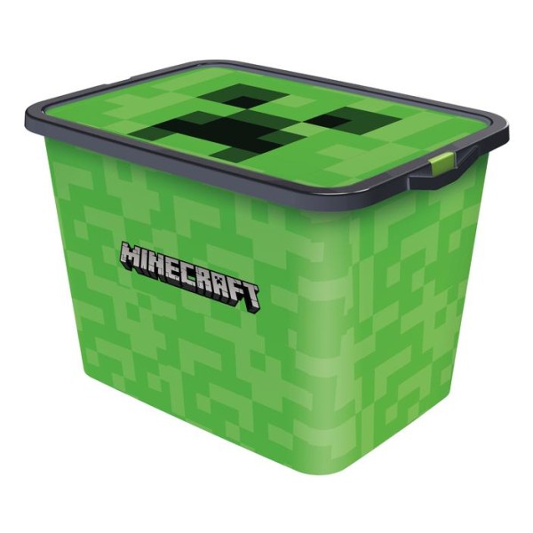 Plastový úložný box s víkem Minecraft 23l