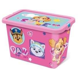 Plastový úložný box s víkem Paw Patrol 7l růžový